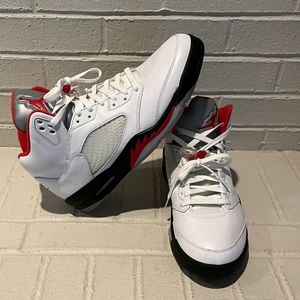 Jordan 5 Retro Fire Red Silver Tongue